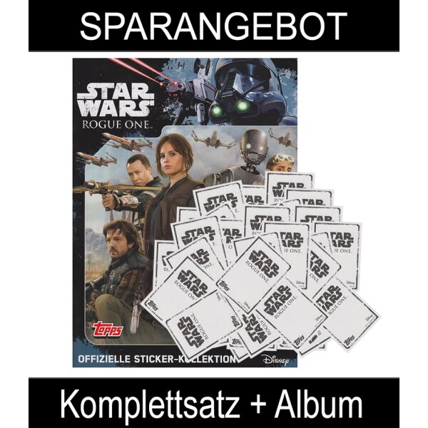 Star Wars Rogue One - Sammelsticker - Komplettsatz+Leeralbum