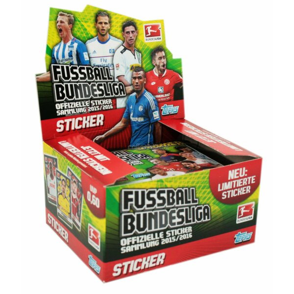 Topps Bundesliga 2015/16 - 1 Display mit 50 Sticker Tüten