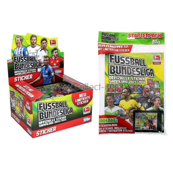 Topps Bundesliga Sticker 2015/2016 Set (Display + Album)