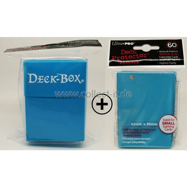 Ultra Pro Deck Box + 60 Deck Protector Sleeves - Hellblau