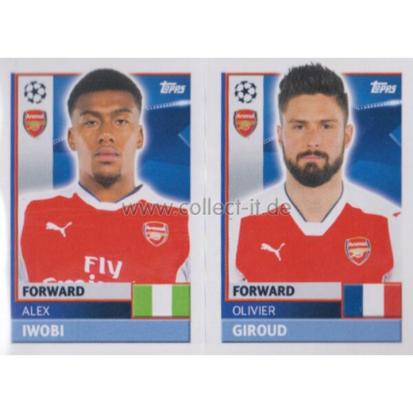 CL1617 - Sticker - ARL18+19 - Alex Iwobi+Olivier Giroud [Arsenal FC]