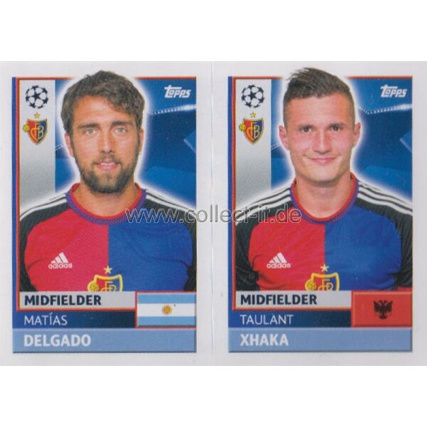 CL1617 - Sticker - BAS12+13 - Matías Delgado+Taulant Xhaka [FC Basel]