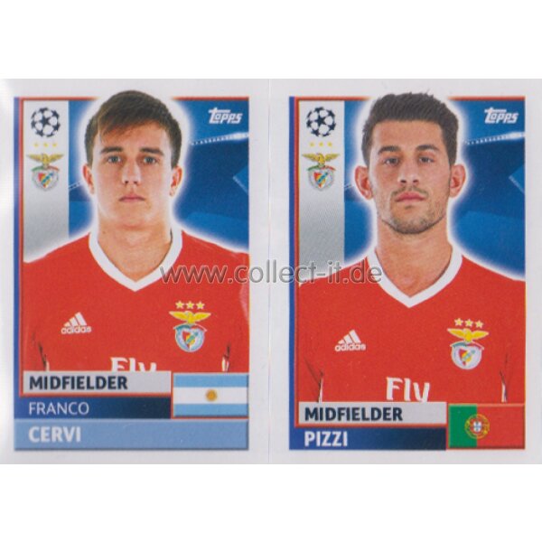 CL1617 - Sticker - BEN14+15 - Franco Cervi+Pizzi [SL Benfica]