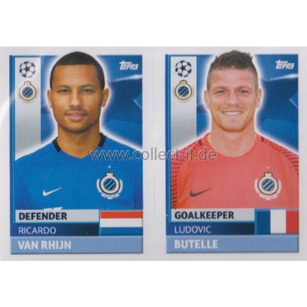 CL1617 - Sticker - BRU04+05 - Ricardo Van Rhijn+Ludovic Butelle [Club Brugge KV]