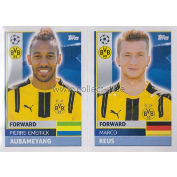 CL1617 - Sticker - DOR18+19 - Pierre-Emerick Aubameyang+Marco Reus [Borussia Dortmund]