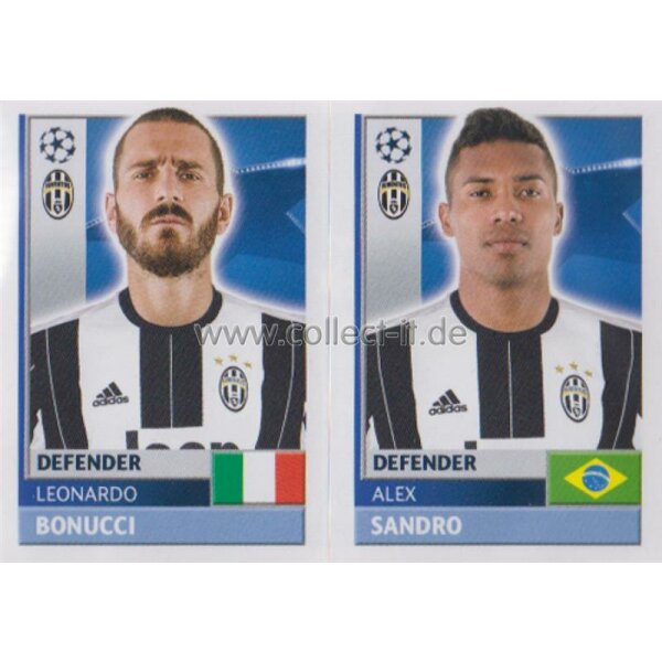 CL1617 - Sticker - JUV08+09 - Leonardo Bonucci+Alex Sandro [Juventus]
