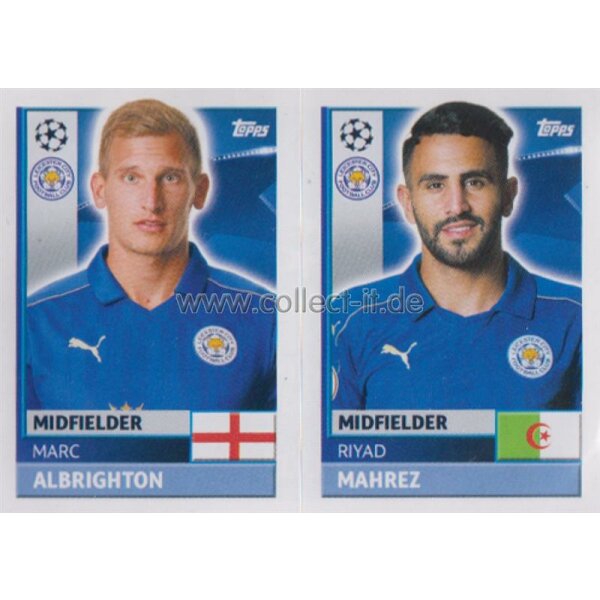 CL1617 - Sticker - LEI12+13 - Marc Albrighton+Riyad Mahrez [Leicester City]