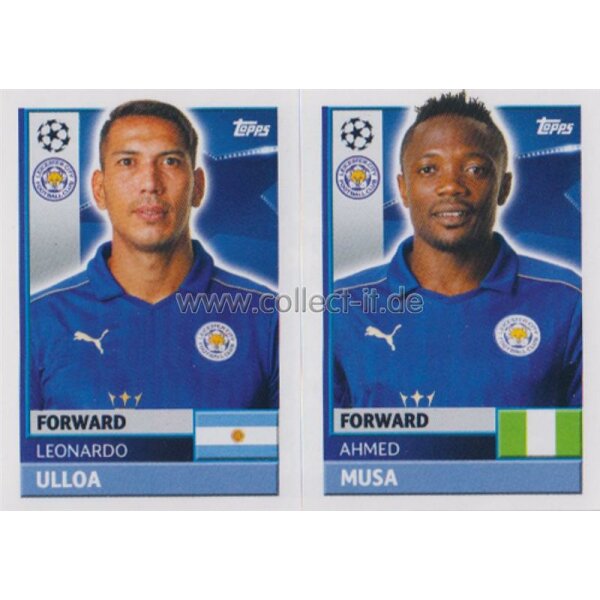 CL1617 - Sticker - LEI16+17 - Leonardo Ulloa+Ahmed Musa [Leicester City]