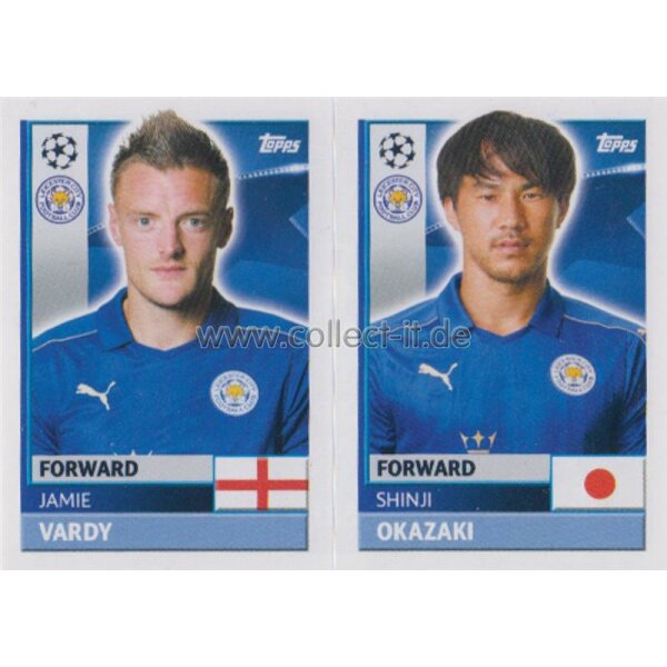 CL1617 - Sticker - LEI18+19 - Jamie Vardy+Shinji Okazaki [Leicester City]