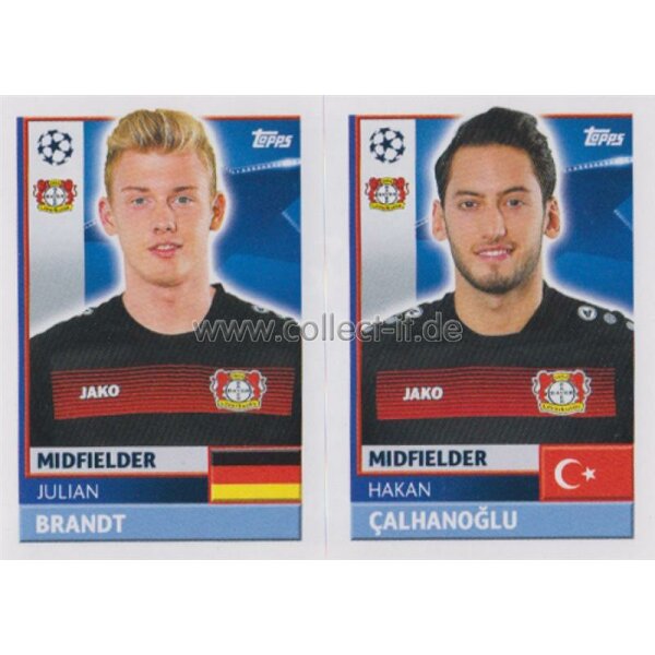 CL1617 - Sticker - LEV14+15 - Julian Brandt+Hakan Calhanoglu [Bayer Leverkusen]