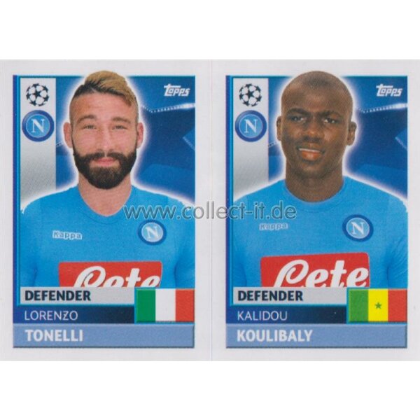 CL1617 - Sticker - NAP08+09 - Lorenzo Tonelli+Kalidou Koulibay [SSC Napoli]