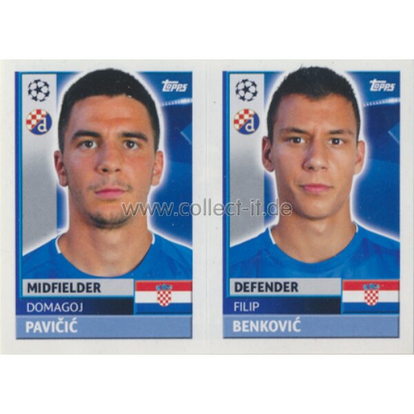 CL1617 - Sticker - QFC07+08 - Domagoj Pavicic+Filip Benkovic [GNK Dinamo Zagreb]