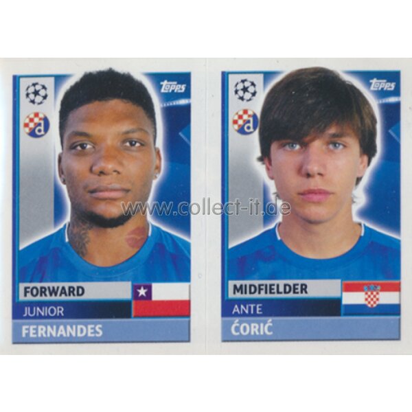 CL1617 - Sticker - QFC13+14 - Junior Fernandes+Ante Coric [GNK Dinamo Zagreb]