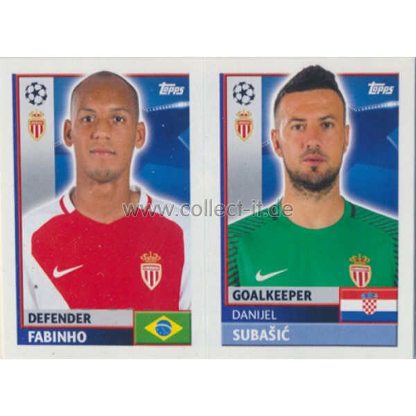CL1617 - Sticker - QFH03+04 - Fabinho+Danijel Subasic [AS Monaco FC]