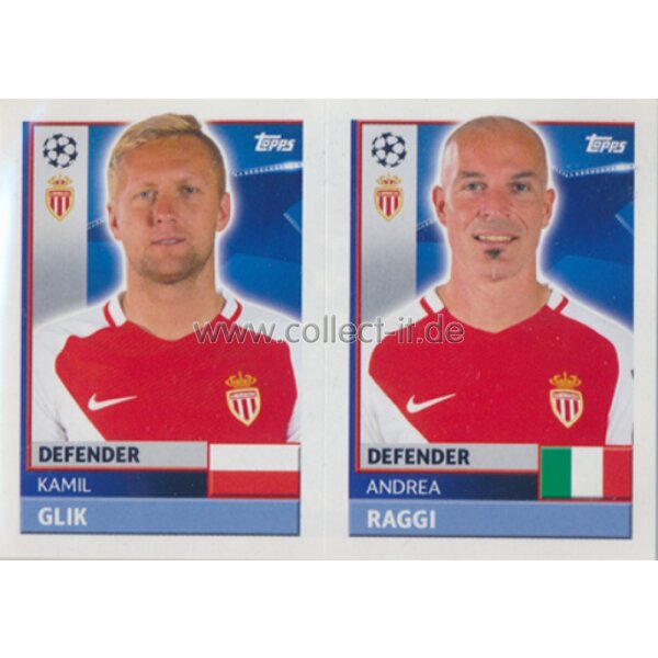 CL1617 - Sticker - QFH05+06 - Kamil Glik+Andrea Raggi [AS Monaco FC]