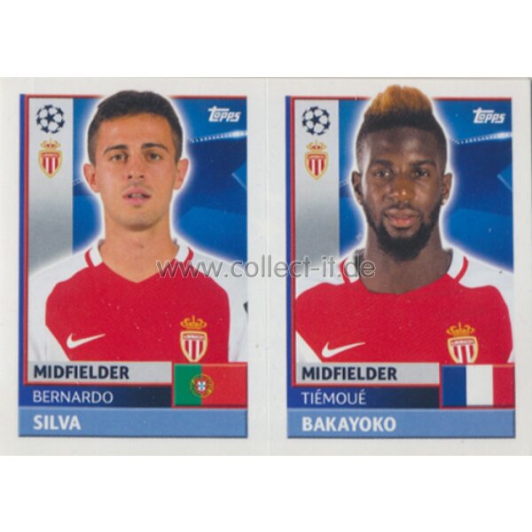 CL1617 - Sticker - QFH09+10 - Bernardo Silva+Tiemoue Bakayoko [AS Monaco FC]