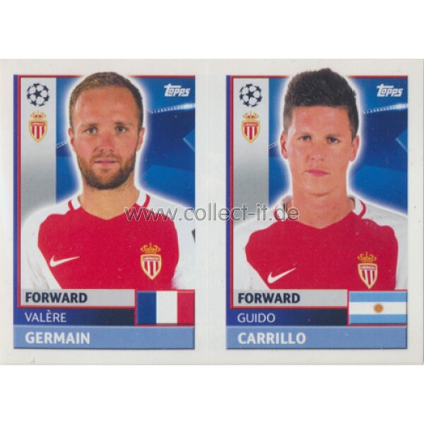 CL1617 - Sticker - QFH15+16 - Valere Germain+Guido Carrillo [AS Monaco FC]