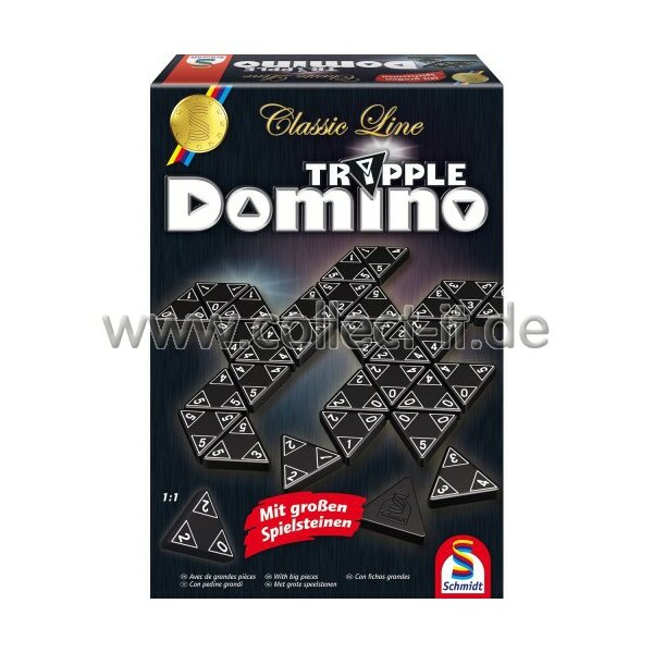 Schmidt Spiele 49287 - Familienspiel - Classic Line - Classic Line, Tripple Domino&reg;