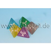 5 Glitter Würfel verschieden farbig