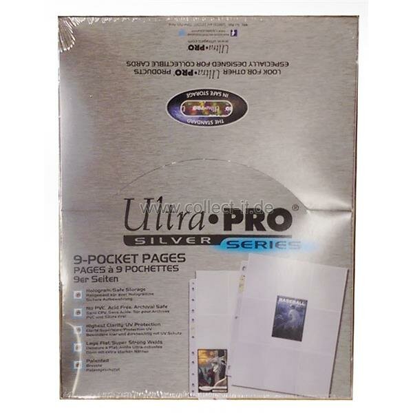 50 Ultra Pro 9-Pocket Silver Series Pages Ordnerseiten für 3-Ring Album - Magic: The Gathering - Yu-Gi-Oh!