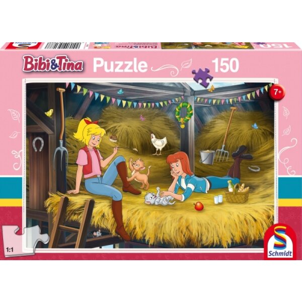 Schmidt Spiele 56188 - Kinderpuzzle Bibi & Tina - Auf dem Heuboden, 150 Teile