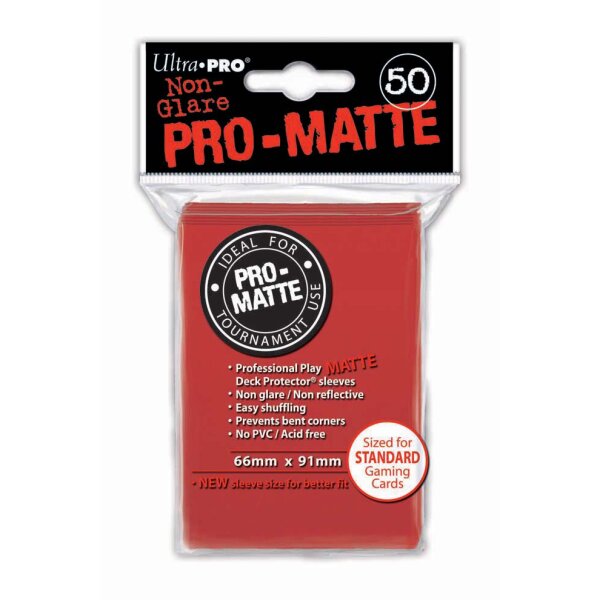 Ultra Pro - Non-Glare Pro-Matte Sleeves - 50 stk. - Red