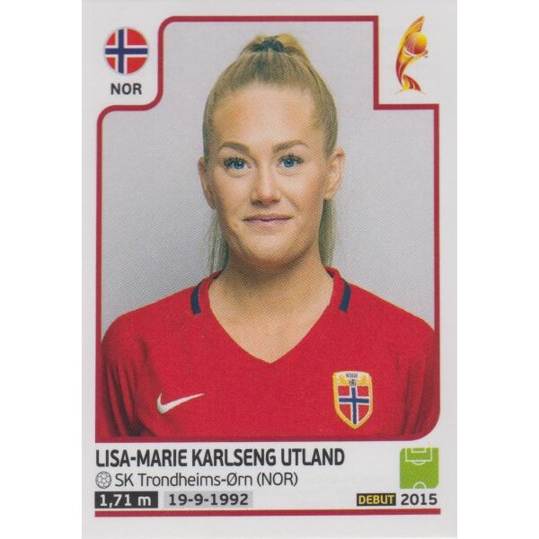 Sticker 52 - Lisa-Marie Karlseng Utland - Norwegen - Frauen EM2017