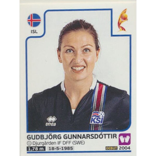 Sticker 197 - Gudbjörg Gunnarsdöttir  - Island - Frauen EM2017