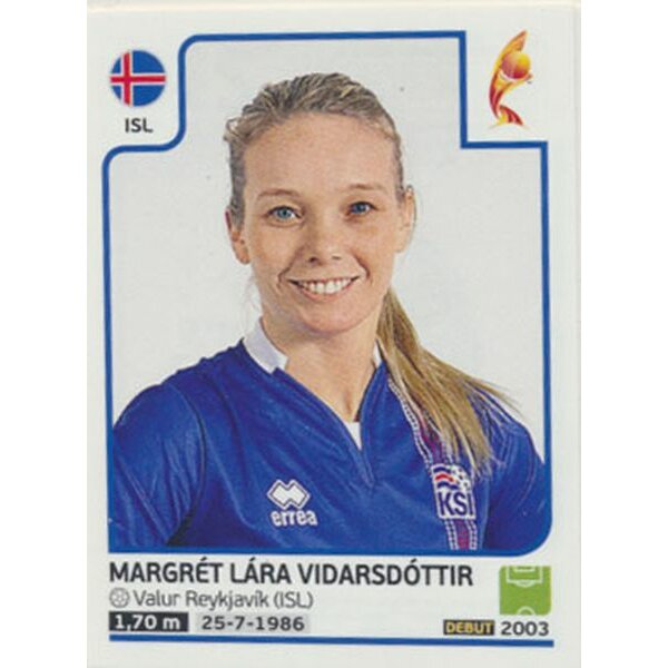 Sticker 212 - Margret Lara Vidarsdottir - Island - Frauen EM2017