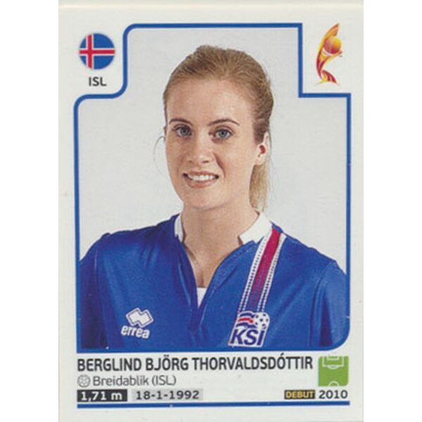 Sticker 214 - Berglind Björd Thorvaldsdóttir  - Island - Frauen EM2017