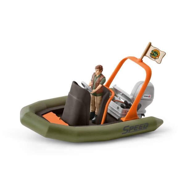 Schleich 42352 Wild Life - Schlauchboot mit Ranger