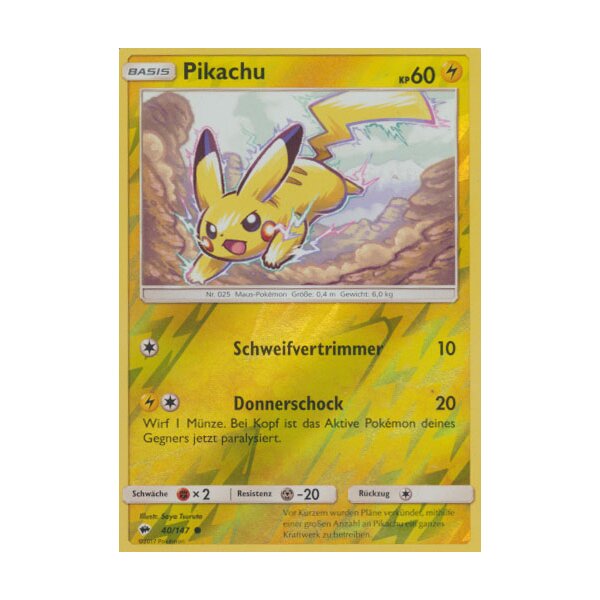 40/147 Pikachu - Reverse Holo - Nacht in Flammen