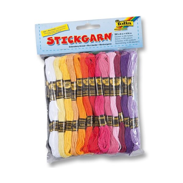 Stickgarn,26 Farben sortiert