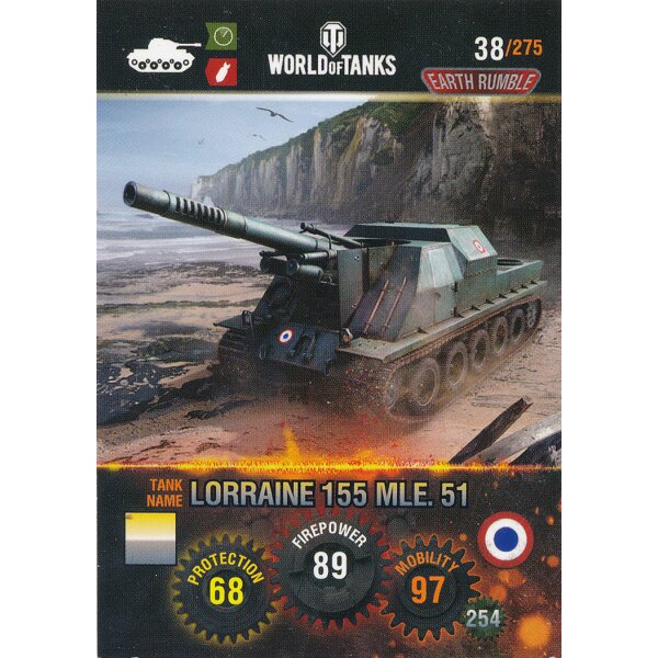 Nr. 38 - World of Tanks - Lorraine 155 MLE.51 - Nation und Tank cards