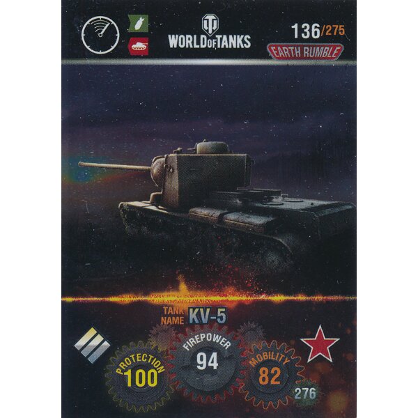 Nr. 136 - World of Tanks - KV-5 (Metal card) - Nation und Tank cards