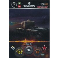 Nr. 136 - World of Tanks - KV-5 (Metal card) - Nation und...