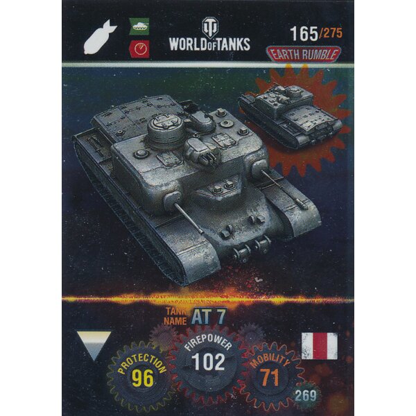 Nr. 165 - World of Tanks - AT 7 (Metal card) - Nation und Tank cards