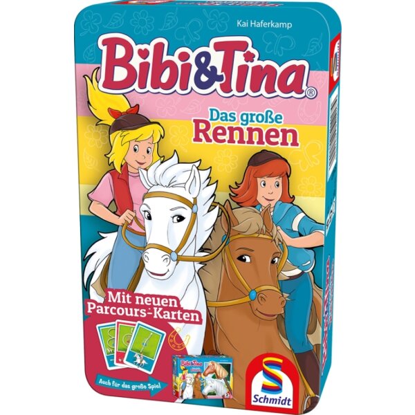 Schmidt Spiele 51417 - Bring-Mich-Mit-Spiel in Metalldose - Bibi & Tina, Das große Rennen