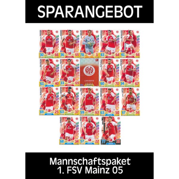 Topps Match Attax - 2017/18 - Mannschaftspaket - 1. FSV Mainz 05