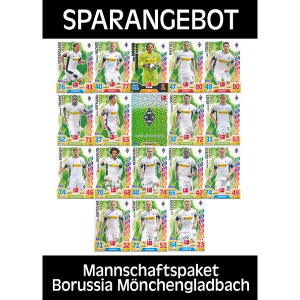 Topps Match Attax - 2017/18 - Mannschaftspaket - Borussia Mönchengladbach