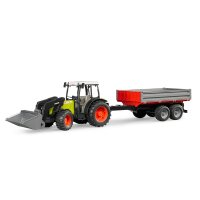 Bruder 2112 - Claas Nectis 267 F mit Frontlader und Bordwandanhänger