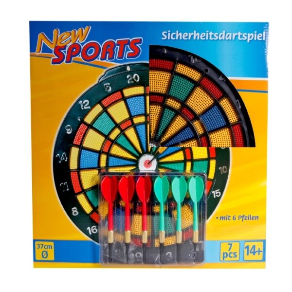 New Sports Dartboard Safety inklusive 6 Pfeilen