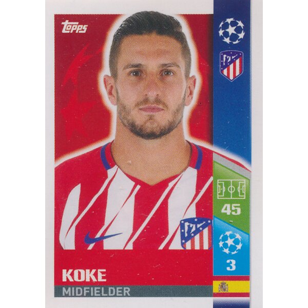CL1718 - Sticker 52 - Koke Club - Atlético de Madrid