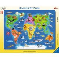Ravensburger 06641 - Weltkarte mit Tieren - 30 Teile