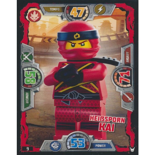 009 - Heißsporn Kai - Helden Karte - LEGO Ninjago Serie 3