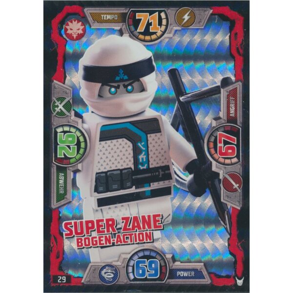 029 - Super Zane Bogen-Action - Helden Karte - LEGO Ninjago Serie 3