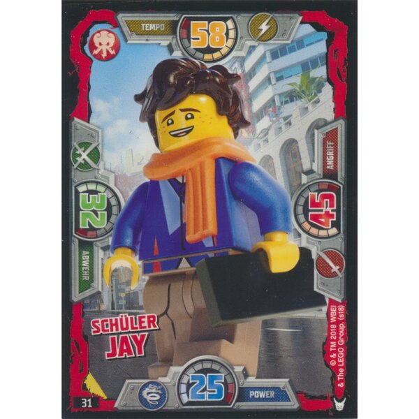 031 - Schüler jay - Helden Karte - LEGO Ninjago Serie 3