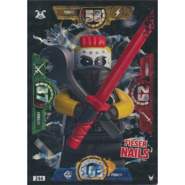 244 - Fieser Nails - Garmadons Motorrad-Gang Karte - LEGO Ninjago Serie 3