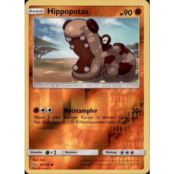 68/156 Hippopotas - Reverse Holo - Ultra-Prisma