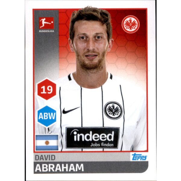 TOPPS Bundesliga 2017/2018 - Sticker 65 - David Abraham
